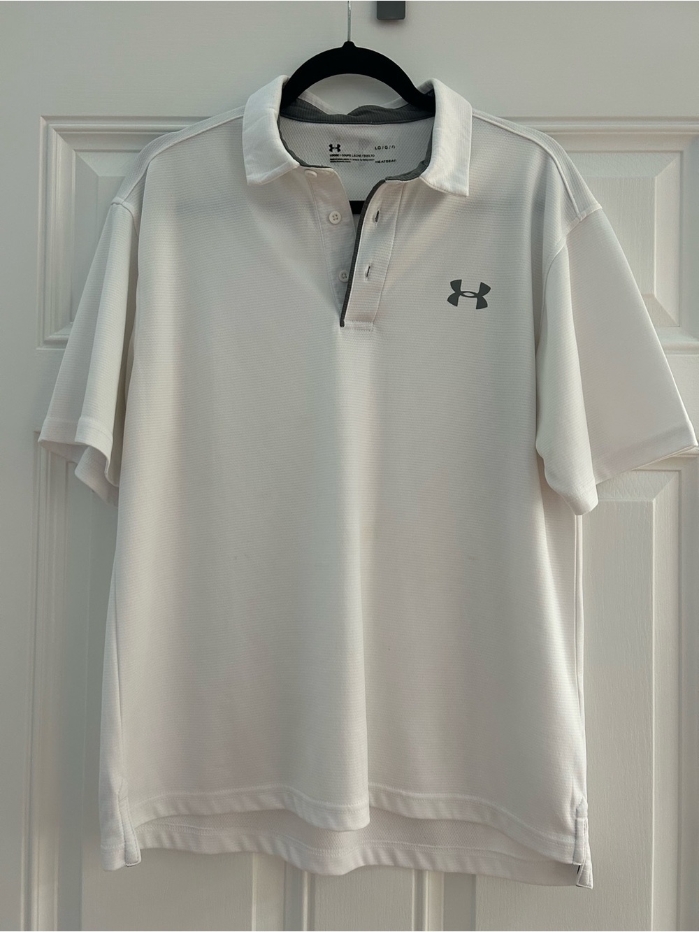 Under Armour Men’s White Polo with Gray Logo